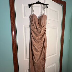Windsor Champagne rouche dress